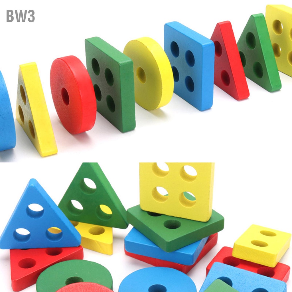 bw3-4-คอลัมน์บล็อกอาคารของเล่นสีต่างๆรูปทรงไม้ซ้อนของเล่นเพื่อการศึกษา