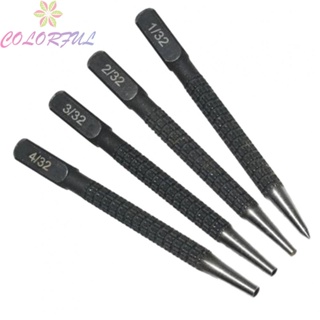【COLORFUL】Center Punch 1/32 2/32 3/32 4/32 Inch 4pcs Black Drilling Tools Marking