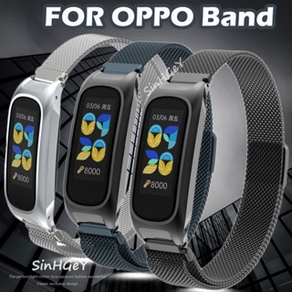สําหรับ OPPO Band สายรัดโลหะ สเตนเลส OPPO สายรัดข้อมือ เปลี่ยนได้ สายรัดข้อมือแม่เหล็ก
