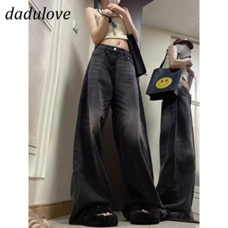 DaDulove💕 New American Ins High Street Washed Jeans Niche High Waist Loose Wide Leg Pants Large Size Trousers
