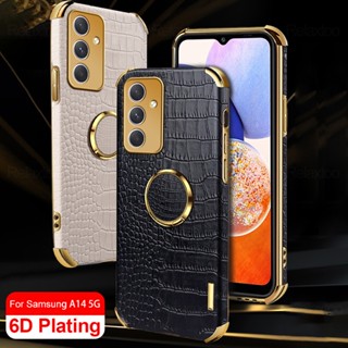 เคสโทรศัพท์มือถือหนัง 6D กันกระแทก พร้อมแหวนแม่เหล็ก สําหรับ Samsung Galaxy A14 5G A 14 4G A34 A54 5G 2023