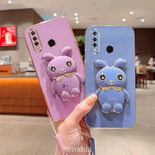 เคสโทรศัพท์มือถือแบบนิ่ม ลายกระต่ายน่ารัก พร้อมที่ตั้งวาง พับได้ สําหรับ Huawei Y9s Y6p Y9 Prime Y7 Pro Y6 2019 Y7A