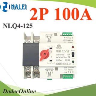 .LN ATS 100A เบรกเกอร์สวิทช์ 2 ทาง AC สลับไฟอัตโนมัติ NALEI แบบเกาะราง Dinrial รุ่น NALEI-125-2P DD