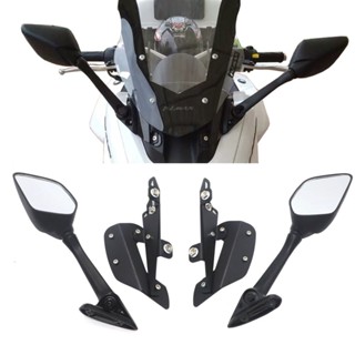 กระจกมองหลังรถจักรยานยนต์ พร้อมตัวยึดกระจกหน้า สีดํา สําหรับ YAMAHA NMAX 155 NMAX 125