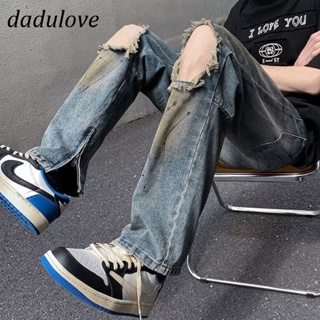 DaDulove💕 New American Street Retro Womens Ripped Jeans High Waist Loose Wide Leg Pants Large Size Trousers