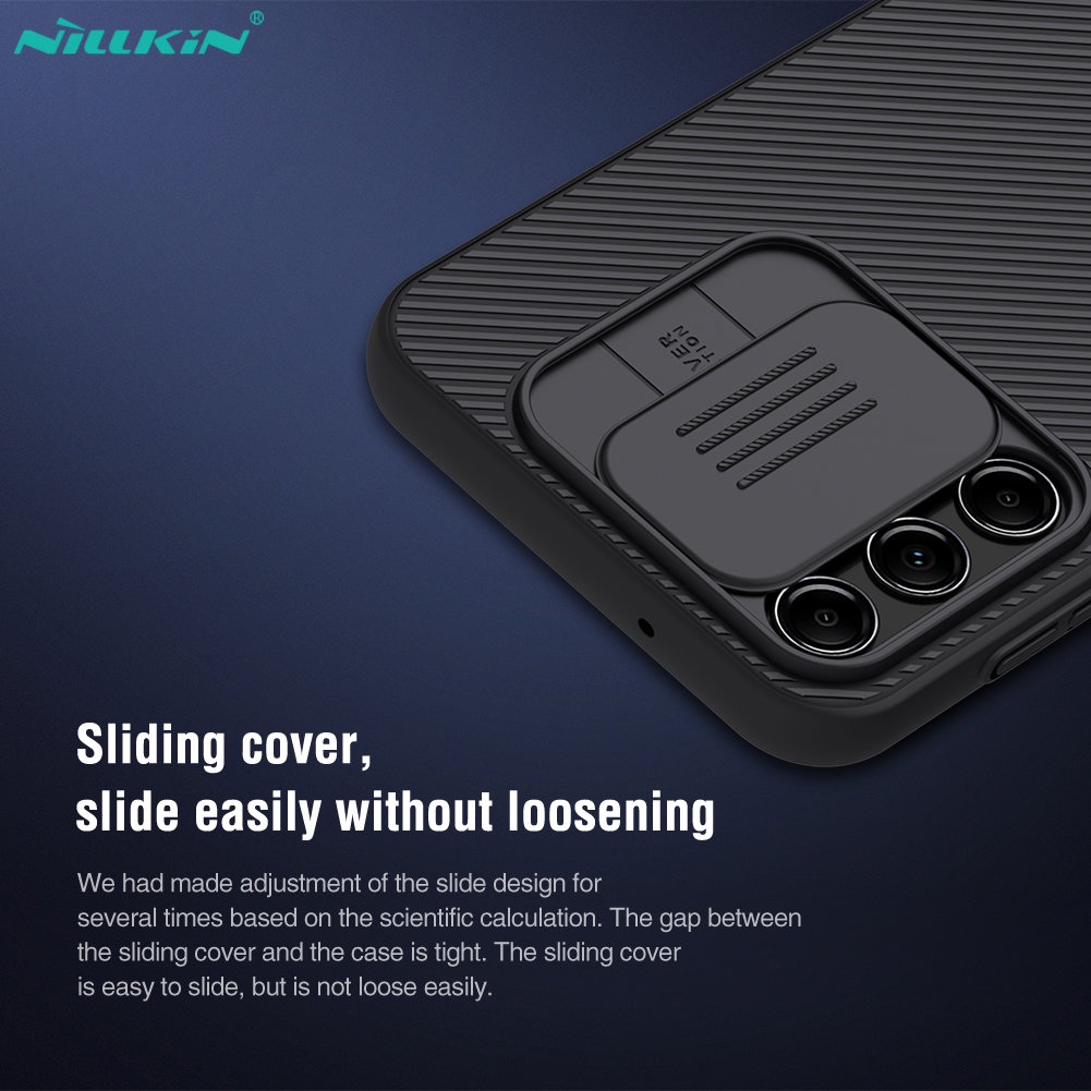 nillkin-เคสโทรศัพท์มือถือ-pc-แข็ง-ป้องกันเลนส์กล้อง-แบบสไลด์-สีดํา-สีฟ้า-หรูหรา-สําหรับ-samsung-galaxy-a14-5g