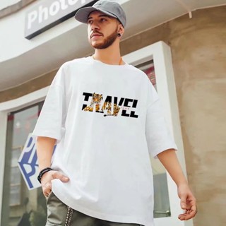 【NEW】เสื้อยืดแขนสั้น พิมพ์ลายตัวอักษร ทรงหลวม สไตล์ฮ่องกง แฟชั่นฤดูร้อน สําหรับผู้ชาย 2022