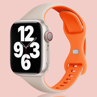 สายนาฬิกาข้อมือซิลิโคน ลายดาว สีส้ม แบบเปลี่ยน สําหรับ iwatch 7 Series 6 5 4 3 SE 41 มม. 45 มม. 49 มม. 40 มม. 44 มม. Apple Watch band 6 5 4 SE