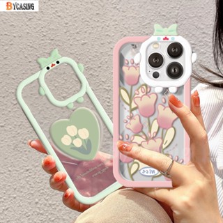 เคสโทรศัพท์มือถือแบบใส กันกระแทก ลายดอกทิวลิป 3D สําหรับ Realme C55 C35 C33 C30 C31 C21Y C25Y Realme 10 9i 8i C12 C11 C20 C17 C15 C25 C3 5i 6i 7i 5 C2 Narzo 50A Prime