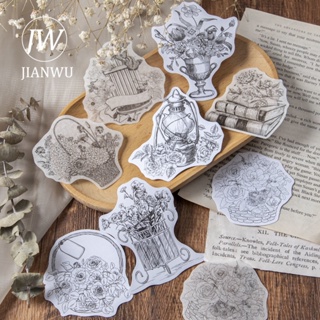 Jianwu สติกเกอร์ ลายดอกไม้ Alices Manor Story Series สร้างสรรค์ สําหรับตกแต่งสมุดภาพ เครื่องเขียน DIY 20 แผ่น