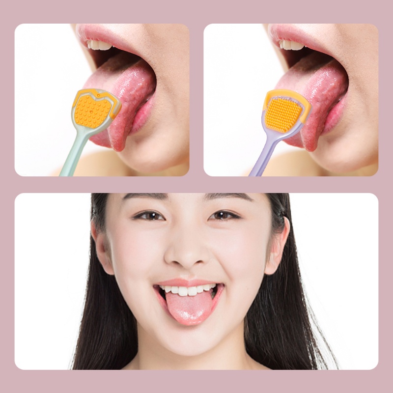 แปรงซิลิโคน-ทําความสะอาดลิ้น-ที่ขูดฟัน-เพื่อรักษาความสะอาดช่องปาก-เครื่องมือดูแลช่องปาก