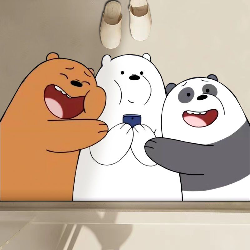 พรมปูพื้น-กันลื่น-แบบนิ่ม-ดูดซับน้ําได้ดี-ลายหมีน่ารัก-แบบแห้งเร็ว-สําหรับห้องน้ํา