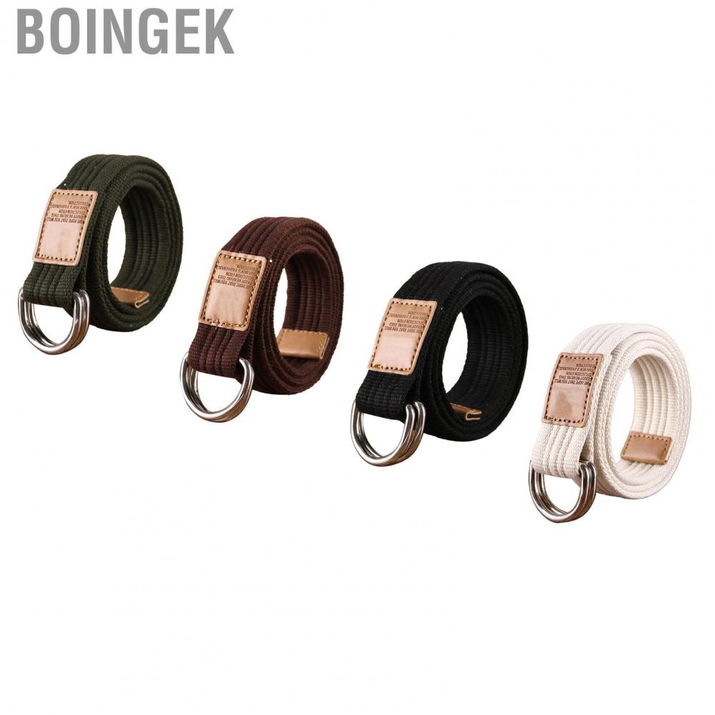 boingek-trouser-belt-double-d-ring-pure-color-canvas-lightweight-for-daily-use