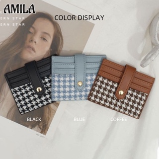 AMILA กระเป๋าสตางค์นักเรียนหญิงเวอร์ชั่นเกาหลีบางเฉียบ houndstooth ขนาดเล็กสดแฟชั่นอินเทรนด์กระเป๋าใส่เหรียญกระเป๋าบัตร