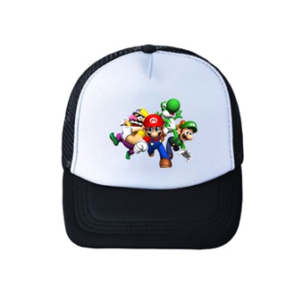 หมวกเบสบอล ผ้าฝ้าย ลาย Super Mario Bros แฟชั่นฤดูร้อน สําหรับเด็กผู้ชาย และผู้หญิง