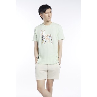 ESP เสื้อทีเชิ้ตลายเฟรนช์ชี่ ผู้ชาย สีเขียว | Frenchie Tee Shirt | 3769