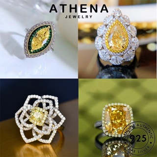 ATHENA JEWELRY เครื่องประดับ ไพลิน ผู้หญิง แท้ เกาหลี แหวน ซิทริน ต้นฉบับ Silver หรูหรา 925 แฟชั่น เงิน มรกต เครื่องประดับ ทับทิม M106