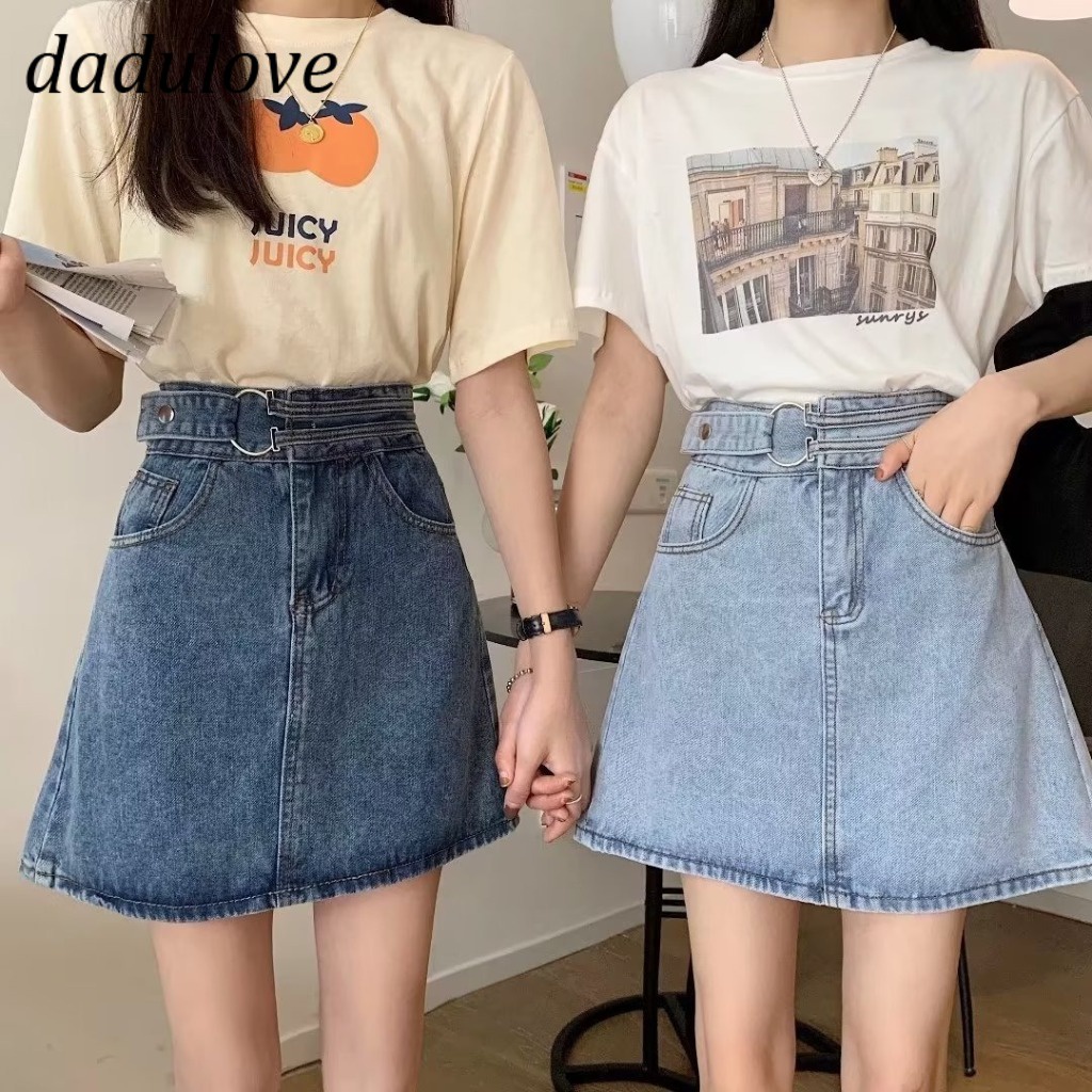 dadulove-new-american-ins-light-colored-denim-skirt-niche-high-waist-a-line-skirt-large-size-bag-hip-skirt