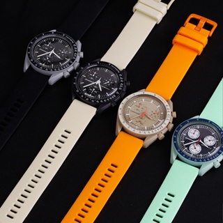 สายนาฬิกาข้อมือ ยางซิลิโคนนิ่ม กันน้ํา 20 มม. สําหรับ MoonSwatch Constellation Planet Watch Band