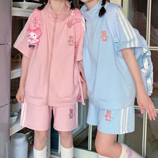 [WUYUE] พร้อมส่ง ขายดี ชุดกีฬา เสื้อท็อป กางเกงขาสั้น ทรงหลวม ขนาดใหญ่ 150 กก. สไตล์เกาหลี ญี่ปุ่น ฤดูร้อน สองชิ้น