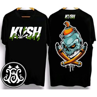 kushT-shirt สีเขียวยาสูบ brother คอกลม แขนสั้น ovresize