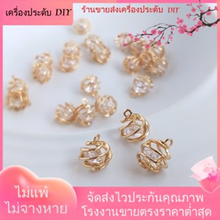 💖เครื่องประดับ DIY ขายส่ง💖จี้ลูกปัด ชุบทอง 14k ประดับเพทาย ขนาดใหญ่ สําหรับทําเครื่องประดับ สร้อยคอ ต่างหู สร้อยข้อมือ DIY[จี้/ลูกปัด/สร้อยคอ/สร้อยข้อมือ/ต่างหู/กําไลข้อมือ]