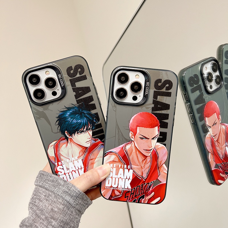 เคสโทรศัพท์มือถือ-ผิวด้าน-พิมพ์ลาย-slam-dunk-สองชั้น-สําหรับ-iphone-14-pro-max-13-12-pro-max-11