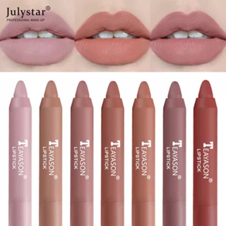 JULYSTAR Teayason 12 สี Sexy Nude Series Matte Velvet Lip Stick / Delicate Smooth Waterproof Non-stick Cup Lip Tint / Moisturizing Long Lasting Lipstick Pen / Lip Makeup Cosmetic