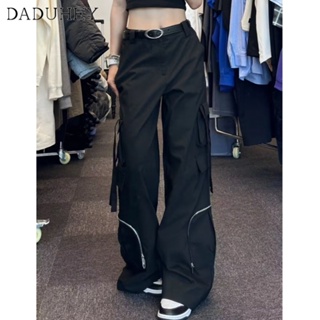 DaDuHey🎈 New American Style Ins High Street Sports Casual Pants Niche High Waist Wide Leg Casual Mop Plus Size Cargo Pants