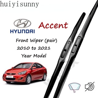 Hys Hyundai Accent 16+26 ชุดใบปัดน้ําฝน ด้านหน้า และคู่ สําหรับที่ปัดน้ําฝน หน้าต่างรถยนต์ 2010 ถึง 2021 ACENT จาก wipex (ชนิดซิลิโคนไฮบริด)