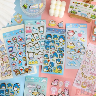 ❣️สติกเกอร์ Kuromi Hello Kitty Doraemon Sanrio 9 แบบ 1 แผ่น❣️สติกเกอร์แฟชั่น ลายการ์ตูน สําหรับตกแต่งสมุดภาพ DIY