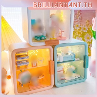 ใหม่เหมาะสำหรับ Dimoo Home Display Box Bubble Mart Blind Box Hand-made Scene Storage Rack Cabinet Transparent Food Play Decoration Box bri