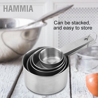HAMMIA 5 ชิ้นชุดสแตนเลสป้องกันสนิมถ้วยตวงช้อนเบเกอรี่เครื่องมือทำอาหาร