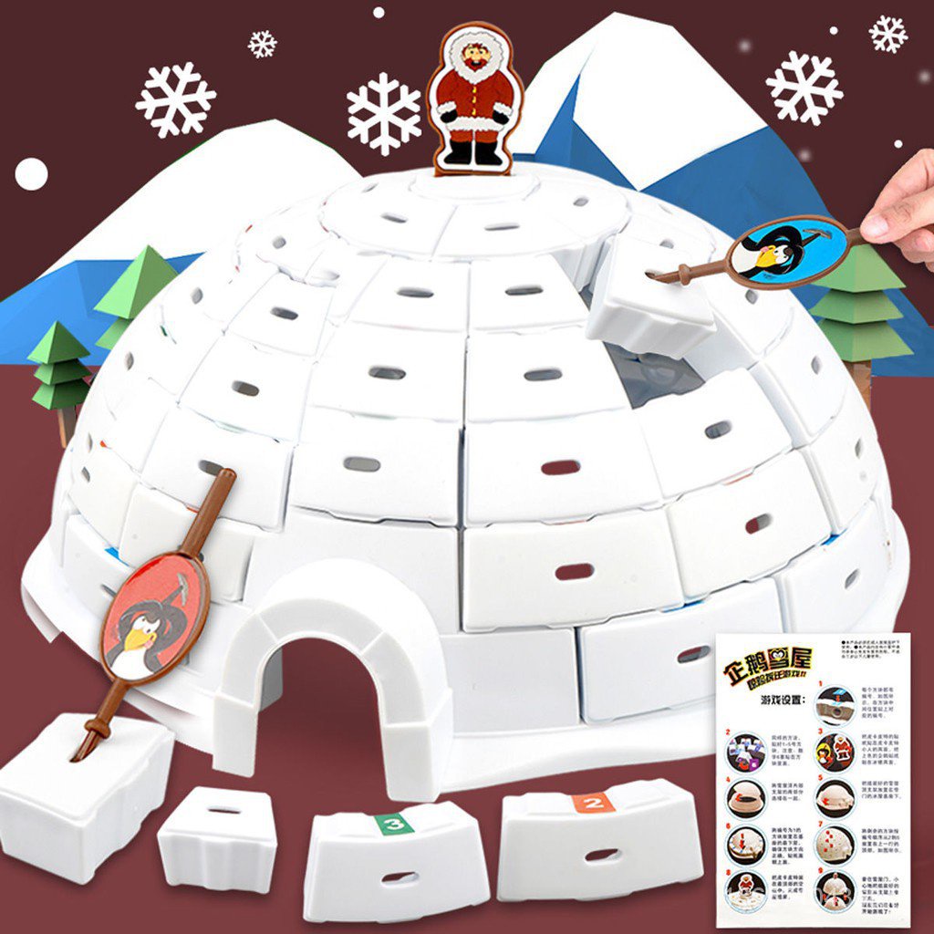 เพนกวิน-igloo-เกมกระดานรื้อถอนน้ําแข็งบล็อกเกมกระดานสําหรับเด็กน้ําแข็งแตกหักพ่อแม่ลูก-interapenguin-หิมะบ้านเกมกระดานรื้อถอนน้ําแข็งก้อนเกมตารางสําหรับเด็กน้ําแข็ง-b