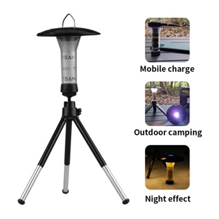 การตกปลาที่ตั้งแคมป์ที่สดใสสุด ๆ พร้อมกับขาตั้ง Tripod USB แบบชาร์จไฟได้กลางแจ้ง Camping light