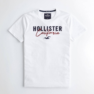 HOLLISTER ใหม่ เสื้อยืดลําลอง ผ้าฝ้าย แขนสั้น คอกลม พิมพ์ลายนกนางนวล แฟชั่นฤดูร้อน สําหรับผู้ชาย