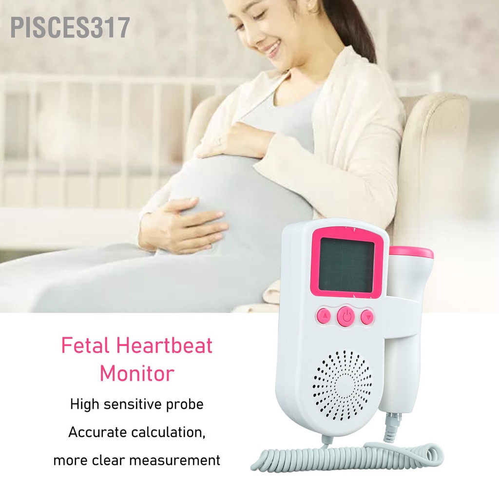 Pisces317 Fetal Heartbeat Monitor Electric Baby Sound Pregnancy Doppler ...