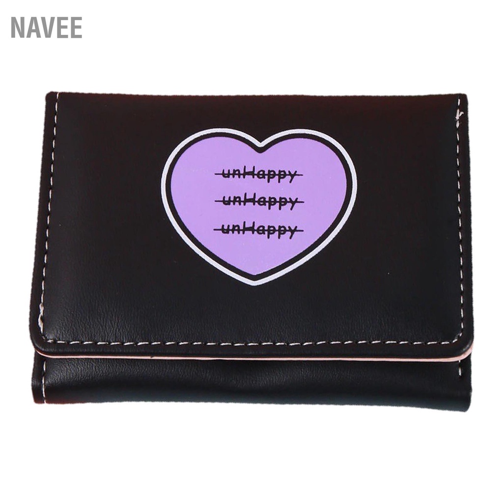 navee-กระเป๋าสตางค์ผู้หญิง-สไตล์เรียบง่าย-สีม่วง-กระเป๋าสตางค์ใบเล็ก-pu-trifold-multifunctional-wallet