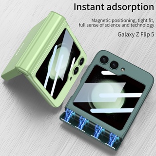 เคสโทรศัพท์มือถือ PC แข็ง กันกระแทก พร้อมตัวป้องกันหน้าจอ ขนาดเล็ก สําหรับ Samsung Galaxy Z Flip 5 Z Flip5 5G