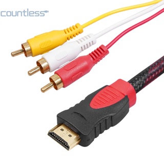 อะแดปเตอร์แปลงสายเคเบิ้ล HDMI เป็น 3RCA Audio Video AV สําหรับกล่องทีวี A [countless.th]