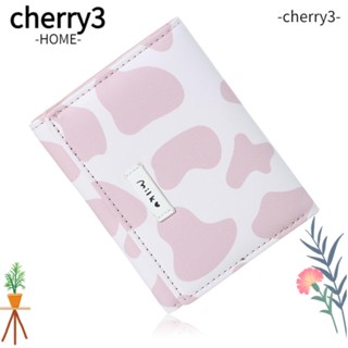 Cherry3 กระเป๋าสตางค์ ใบเล็ก ลายการ์ตูน พับได้ สําหรับใส่บัตร