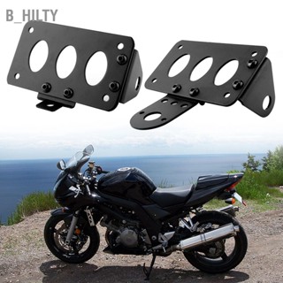 B_HILTY Universal รถจักรยานยนต์ Retro Side Mount ไฟท้ายผู้ถือกรอบป้ายทะเบียน