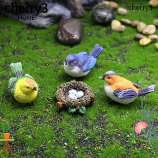 Cherry3 โมเดลนกบอนไซจําลอง หลากสี สําหรับตกแต่งบ้าน สวน 1 ชุด