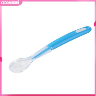 Ccooamani|  ช้อนซิลิโคน ด้ามจับยาว เกรดอาหาร สําหรับเด็กทารก