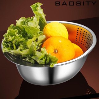[Baosity] ตะกร้าสเตนเลส ระบายน้ํา สําหรับล้างผัก ผลไม้ เนื้อสัตว์ องุ่น แครอท