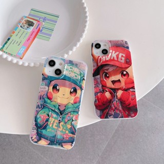 เคสโทรศัพท์มือถือ ป้องกันฝุ่น กันกระแทก ลายการ์ตูนปิกาจู แฟชั่น สําหรับ Iphone 14 12 Pro Max 13 11 Pro Max