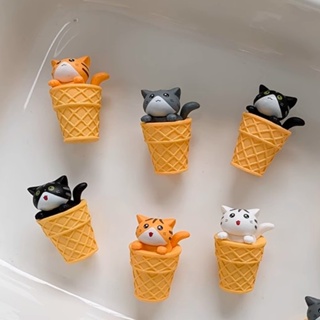 แม่เหล็กติดตู้เย็น ไอศกรีม แมวน่ารัก แม่เหล็กตู้เย็น ตกแต่งบ้าน เด็ก ของขวัญวันเกิด ของที่ระลึก