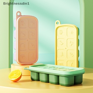 [Brightnessdin1] แม่พิมพ์ซิลิโคน เกรดอาหาร 8 ช่อง พร้อมฝาปิด ใช้ซ้ําได้ สําหรับทําน้ําแข็ง DIY 1 ชิ้น