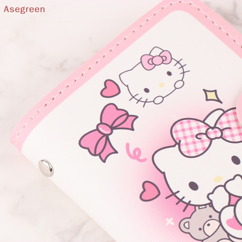 asegreen-กระเป๋าใส่บัตรเครดิต-แบบหนัง-ลายการ์ตูน-hello-kitty-my-melody-kuromi-สําหรับผู้หญิง