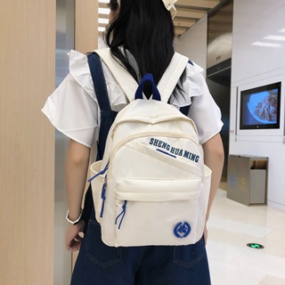 กระเป๋าเป้สะพายหลัง ผ้าไนล่อน แบบเรียบง่าย สไตล์เกาหลี และญี่ปุ่น สําหรับผู้หญิง และนักเรียนมัธยมต้น